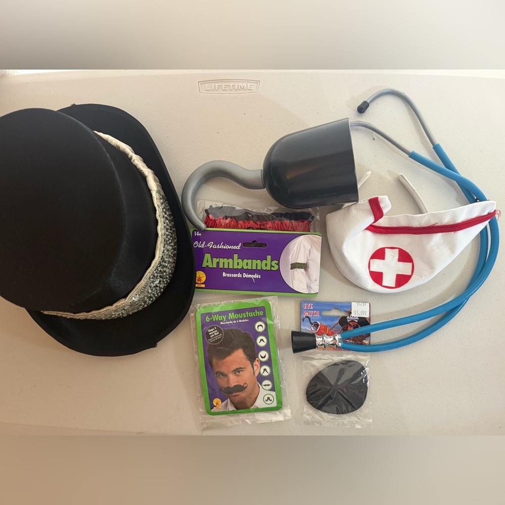 Halloween costume accessories. Including Top Hat